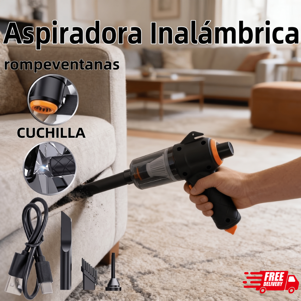 Aspiradora portátil 3 en 1 con filtro HEPA — Aspira, Sopla y Clean