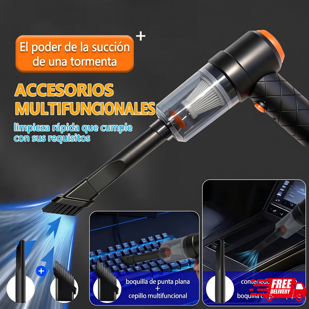 Aspiradora portátil 3 en 1 con filtro HEPA — Aspira, Sopla y Clean